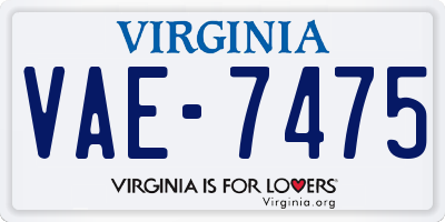 VA license plate VAE7475