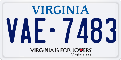VA license plate VAE7483