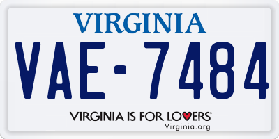 VA license plate VAE7484