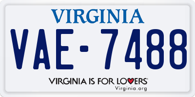 VA license plate VAE7488