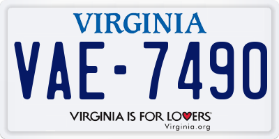 VA license plate VAE7490