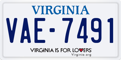 VA license plate VAE7491