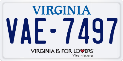 VA license plate VAE7497