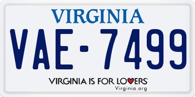 VA license plate VAE7499