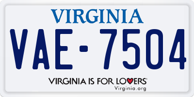 VA license plate VAE7504
