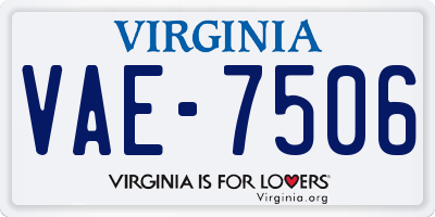 VA license plate VAE7506