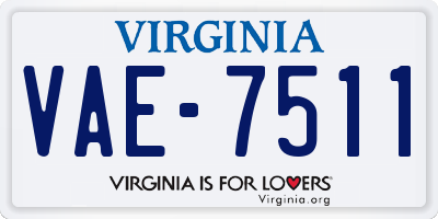 VA license plate VAE7511