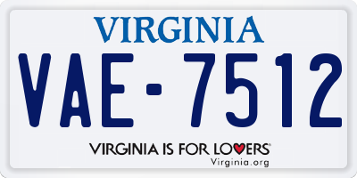 VA license plate VAE7512