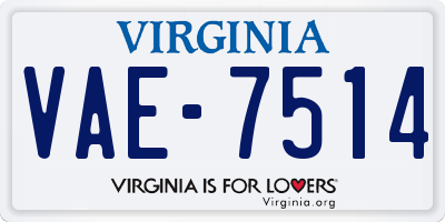 VA license plate VAE7514