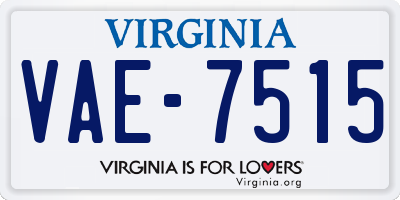 VA license plate VAE7515