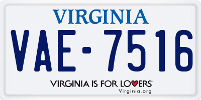 VA license plate VAE7516