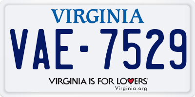 VA license plate VAE7529