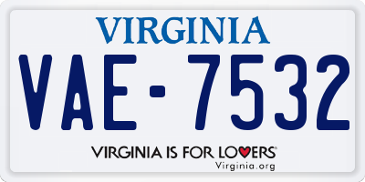 VA license plate VAE7532