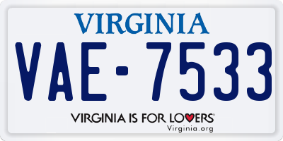 VA license plate VAE7533
