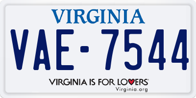 VA license plate VAE7544
