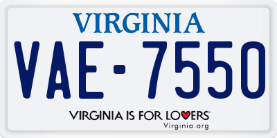 VA license plate VAE7550