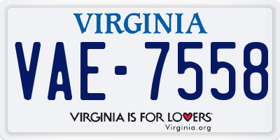 VA license plate VAE7558