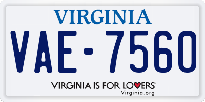 VA license plate VAE7560