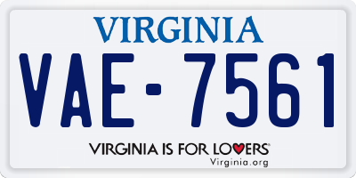 VA license plate VAE7561