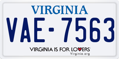 VA license plate VAE7563
