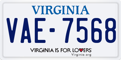 VA license plate VAE7568