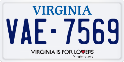 VA license plate VAE7569