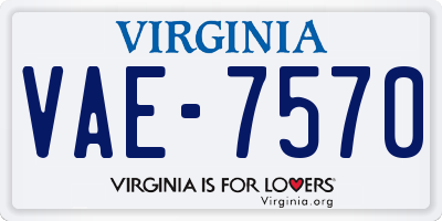VA license plate VAE7570