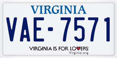 VA license plate VAE7571