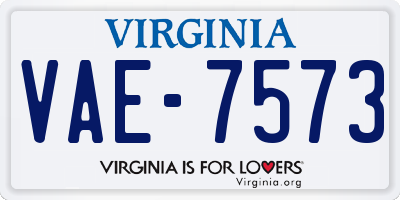 VA license plate VAE7573