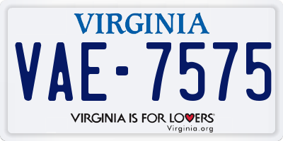 VA license plate VAE7575