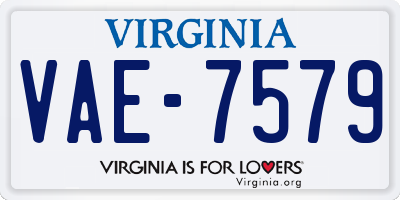 VA license plate VAE7579