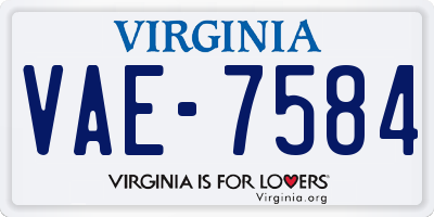 VA license plate VAE7584