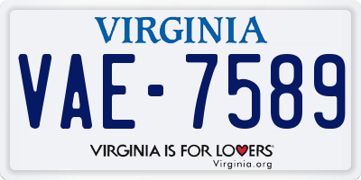 VA license plate VAE7589