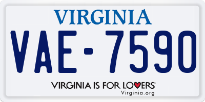 VA license plate VAE7590