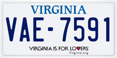 VA license plate VAE7591