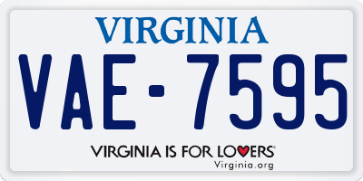 VA license plate VAE7595