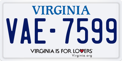 VA license plate VAE7599