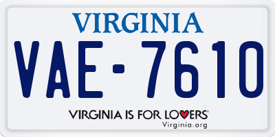 VA license plate VAE7610