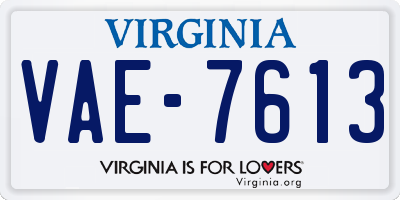 VA license plate VAE7613