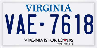 VA license plate VAE7618