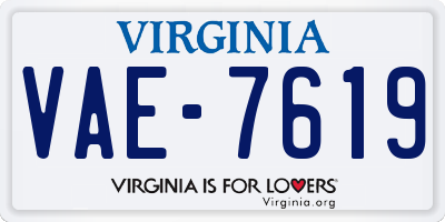 VA license plate VAE7619