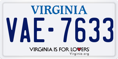 VA license plate VAE7633