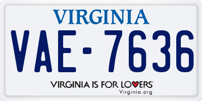 VA license plate VAE7636