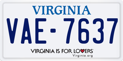 VA license plate VAE7637