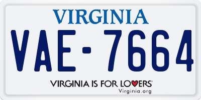 VA license plate VAE7664