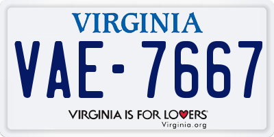 VA license plate VAE7667