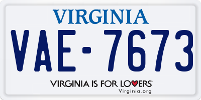 VA license plate VAE7673
