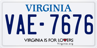 VA license plate VAE7676