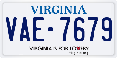VA license plate VAE7679