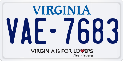 VA license plate VAE7683